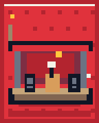 Comício, carta em pixel art