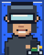 Motociata, carta em pixel art