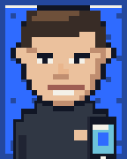 Nikolas, personagem em pixel art