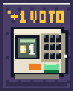 Urna eletrônica, carta em pixel art